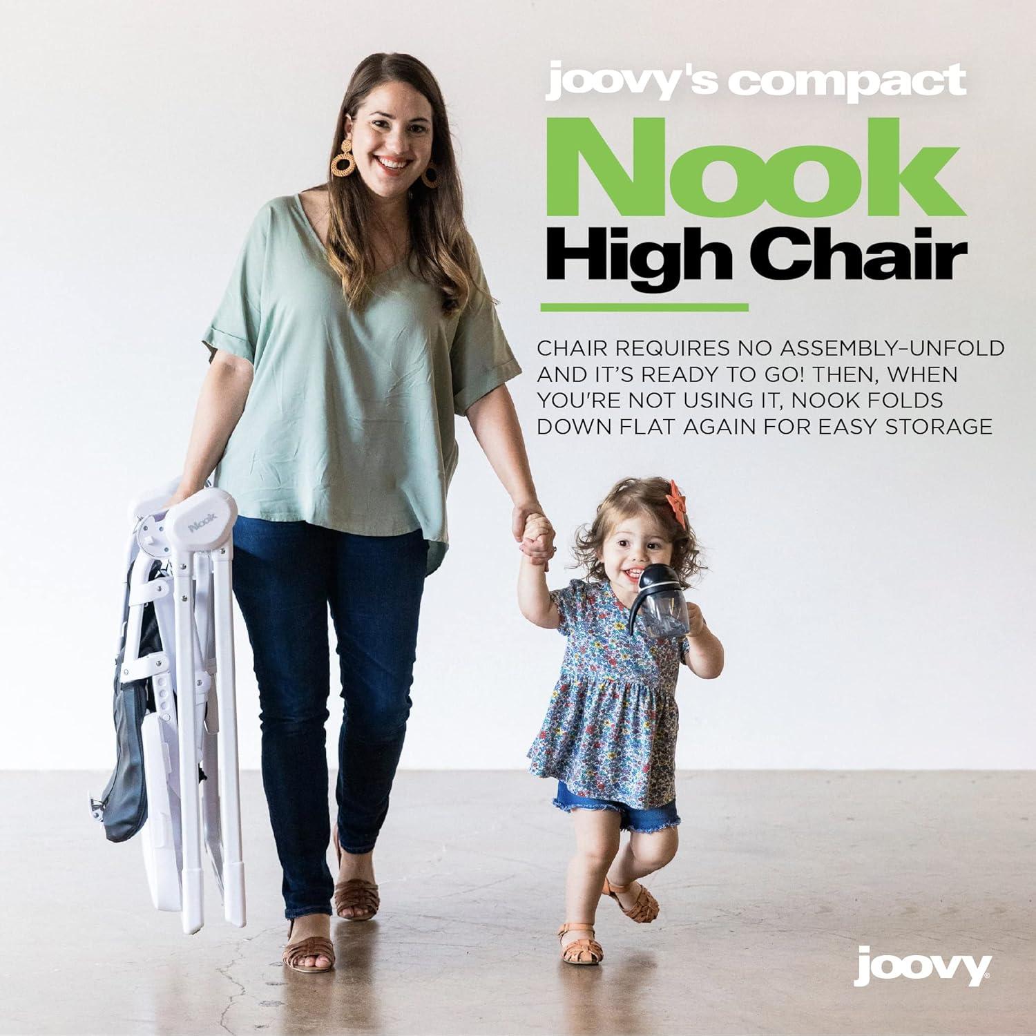 imageJoovy Nook High Chair Featuring FourPosition Adjustable Swing Open Tray and Removable DishwasherSafe Tray Insert for Easy Cleaning Folds Down Flat for Easy Storage Black
