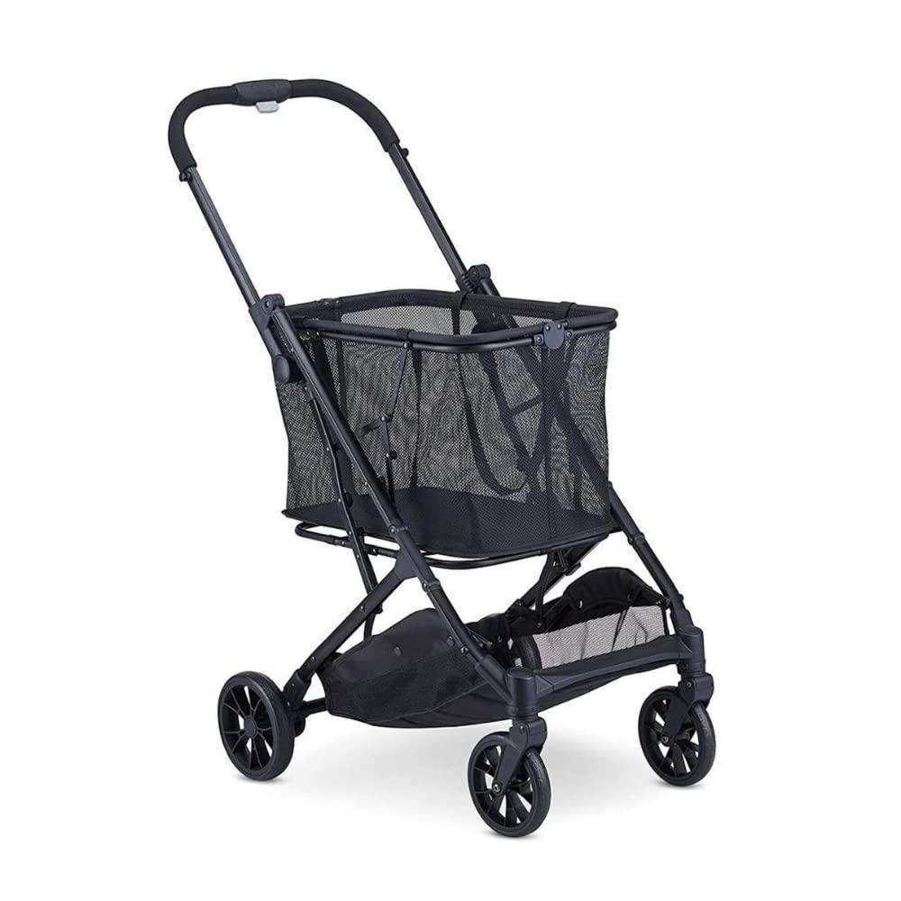imageJoovy Boot Shopping Cart Featuring 70 lbs Total Weight Capacity Stylish Removable Tote Swivel Tires for Easy Steering OneHanded Compact Fold and OneStep Parking Brake Silver FrameBoot Black Frame