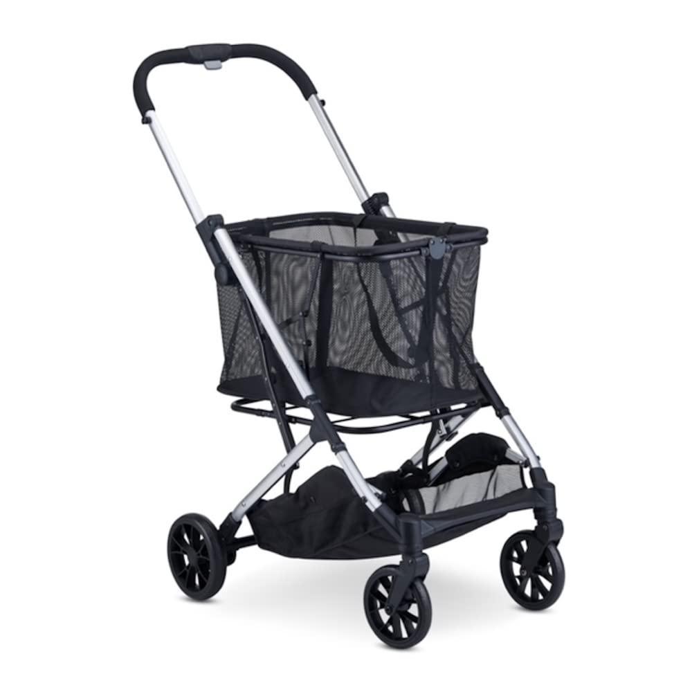 imageJoovy Boot X2 Shopping Cart Featuring 122 lbs Total Weight Capacity Dual Removable Totes Swivel Tires for Easy Steering OneHanded Compact Fold and OneStep Parking Brake Black FrameBoot Silver Frame
