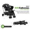 Joovy Big Caboose Triple Stroller with Rear Bench and Standing Platform, Reclining Seats, Optional Rear Seat, and Two Universal Car Seat Adapters, Jet