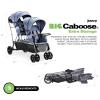 Joovy Big Caboose Triple Stroller with Rear Bench and Standing Platform, Reclining Seats, Optional Rear Seat, and Two Universal Car Seat Adapters, Slate
