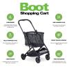 Joovy Boot Shopping Cart Featuring 70 lbs Total Weight Capacity, Stylish Removable Tote, Swivel Tires for Easy Steering, One-Handed Compact Fold, and One-Step Parking Brake (Silver Frame)(Boot Black Frame)