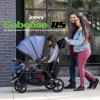 Joovy Caboose RS Sit & Stand Double Stroller for Children Up to 55 lb. with All-Terrain Wheels, UPF50+ Sun Canopy & Magnetic 5-Point Safety Harnesses, Jet(Slate)