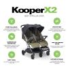 Joovy Kooper X2 Double Stroller, Lightweight Travel Stroller, Compact Fold with Tray, Sand(Olive)