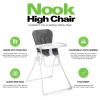 Joovy Nook High Chair Featuring Four-Position Adjustable Swing Open Tray, and Removable, Dishwasher-Safe Tray Insert for Easy Cleaning – Folds Down Flat for Easy Storage (Charcoal)