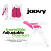 Joovy Nook NB High Chair Featuring Four-Position Adjustable Swing Open Tray, 3-Position Reclining Seat, and Front Wheels for Added Mobility – Folds Down Flat for Easy Storage, Pink Crush