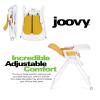Joovy Nook NB High Chair Featuring Four-Position Adjustable Swing Open Tray, 3-Position Reclining Seat, and Front Wheels for Added Mobility – Folds Down Flat for Easy Storage, Mustard