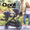 Joovy Qool Double Bundle Double Stroller with Reconfigurable Seats, Magnetic Safety Harness with Padding, UPF 50 Sun Canopy, and Large Storage Basket, Jet(Jet)