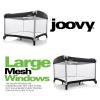 Joovy Room² Large Portable Playpen for Babies and Toddlers with Nearly 10 sq ft of Space, Large Mesh Windows for 360 View, and Waterproof Mattress Sheet – Folds Easily when Not in Use (Black)(Black)
