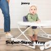 Joovy Spoon B Baby Walker & Activity Center Featuring Super-Sized Tray with Dishwasher-Safe Insert, Ultra-Wide Base, Three Adjustable Heights, and Rear-Wheel Parking Brake (Slate)