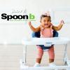 Joovy Spoon B Baby Walker & Activity Center Featuring Super-Sized Tray with Dishwasher-Safe Insert, Ultra-Wide Base, Three Adjustable Heights, and Rear-Wheel Parking Brake (Slate)