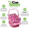Joovy Toy Car Seat Baby Doll Carrier Featuring Crash-Tested Latch System for Safety, Machine-Washable Cover for Easy Cleaning, and Five-Point Harness – Fits Dolls 12” to 22”, Pink