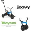 Joovy Tricycoo Fold & Go Toddler Tricycle Featuring Removable, Adjustable Push Handle, Lockable Front Pedals, Height-Adjustable Seat, 3-Point Safety Harness, and Rear Storage Box (Goldy)(Blueness)