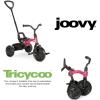 Joovy Tricycoo Fold & Go Toddler Tricycle Featuring Removable, Adjustable Push Handle, Lockable Front Pedals, Height-Adjustable Seat, 3-Point Safety Harness, and Rear Storage Box (Goldy)(Pink Crush)