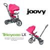 Joovy Tricycoo LX Premium Kids Tricycle with 8 Stages Featuring Chunky Front Tire, Removable and Adjustable Parent Handle, Safety Harness, Machine-Washable Seat Pad, and Retractable Canopy, Pine(Magenta)