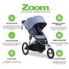 Joovy Zoom Lightweight Jogging Stroller Featuring High Child Seat, Shock-Absorbing Suspension, Extra-Large Air-Filled Tires, Parent Organizer, One-Handed Fold, and Easy One-Hand Fold, Slate