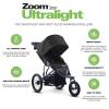 Joovy Zoom360 Ultralight Jogging Stroller Featuring High Child Seat, Shock-Absorbing Suspension, Extra-Large Air-Filled Tires, Parent Organizer, Air Pump, and Easy One-Hand Fold (Black)(Black)
