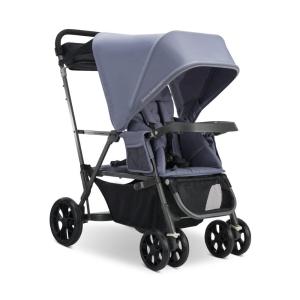 Joovy Caboose UL Sit and Stand Double Stroller with Bench Seat and Standing Platform, Plentiful Storage, Auto-Lock Quick-Fold, and Extended Sun Canopy, Slate