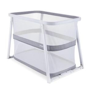 Joovy Coo Bassinet, Portable Bassinet with Storage, Rocking Playpen, White(White)