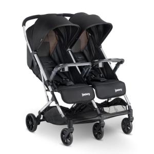 Joovy Kooper X2 Double Stroller, Lightweight Travel Stroller, Compact Fold with Tray, Sand(Black)