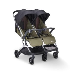 Joovy Kooper X2 Double Stroller, Lightweight Travel Stroller, Compact Fold with Tray, Sand(Olive)
