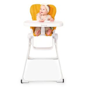 Joovy Nook NB High Chair Featuring Four-Position Adjustable Swing Open Tray, 3-Position Reclining Seat, and Front Wheels for Added Mobility – Folds Down Flat for Easy Storage, Mustard