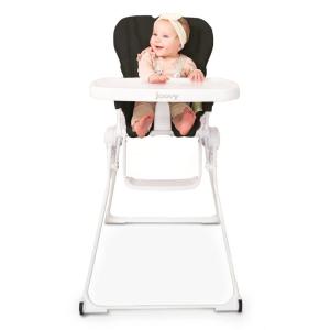Joovy Nook NB High Chair Featuring Four-Position Adjustable Swing Open Tray, 3-Position Reclining Seat, and Front Wheels for Added Mobility – Folds Down Flat for Easy Storage, Jet