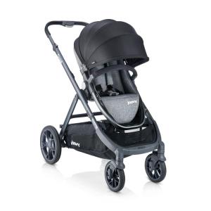 Joovy Qool Stroller, Customizable Stroller, Single, Double, Triple, Black Melange(Grey Melange)