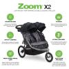 Joovy Zoom X2 Lightweight Performance Double Jogging Stroller Featuring Extra-Large Pneumatic Tires with Air Pump Included, Locking and Swiveling Front Tire, and Easy One-Handed Fold, Forged Iron(Forged Iron)
