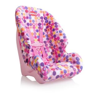 Joovy Toy Booster Seat & Functional Doll Car Seat Featuring Crash-Tested Latch System for Safety, Machine-Washable Cover for Easy Cleaning, and Five-Point Harness – Fits Dolls 12” to 22”, Pink(Pink)