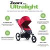 Joovy Zoom360 Ultralight Jogging Stroller Featuring High Child Seat, Shock-Absorbing Suspension, Extra-Large Air-Filled Tires, Parent Organizer, Air Pump, and Easy One-Hand Fold (Red)(Red)