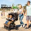 Joovy Kooper Lightweight Baby Stroller Featuring Removable, Swing-Open Tray, Big Wheels, Reclining Seat with Footrest, Extra-Large Retractable Canopy, and Compact Fold (Sand)(Black)