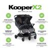 Joovy Kooper Lightweight Baby Stroller Featuring Removable, Swing-Open Tray, Big Wheels, Reclining Seat with Footrest, Extra-Large Retractable Canopy, and Compact Fold (Sand)(Forged Iron)