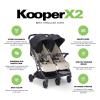 Joovy Kooper Lightweight Baby Stroller Featuring Removable, Swing-Open Tray, Big Wheels, Reclining Seat with Footrest, Extra-Large Retractable Canopy, and Compact Fold (Sand)(Sand)