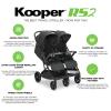 Joovy Kooper Lightweight Baby Stroller Featuring Removable, Swing-Open Tray, Big Wheels, Reclining Seat with Footrest, Extra-Large Retractable Canopy, and Compact Fold (Sand)(Black)
