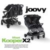 Joovy Kooper Lightweight Baby Stroller Featuring Removable, Swing-Open Tray, Big Wheels, Reclining Seat with Footrest, Extra-Large Retractable Canopy, and Compact Fold (Sand)(Forged Iron)