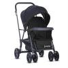 Joovy Caboose UL Sit and Stand Double Stroller with Bench Seat and Standing Platform, Plentiful Storage, Auto-Lock Quick-Fold, and Extended Sun Canopy, Jet(Black)