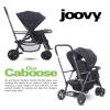 Joovy Caboose UL Sit and Stand Double Stroller with Bench Seat and Standing Platform, Plentiful Storage, Auto-Lock Quick-Fold, and Extended Sun Canopy, Jet(Black)