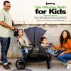 Joovy Caboose UL Sit and Stand Double Stroller with Bench Seat and Standing Platform, Plentiful Storage, Auto-Lock Quick-Fold, and Extended Sun Canopy, Jet(Jet)