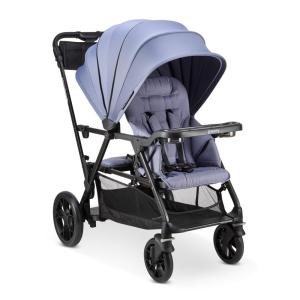 Joovy Caboose UL Sit and Stand Double Stroller with Bench Seat and Standing Platform, Plentiful Storage, Auto-Lock Quick-Fold, and Extended Sun Canopy, Jet(Slate)
