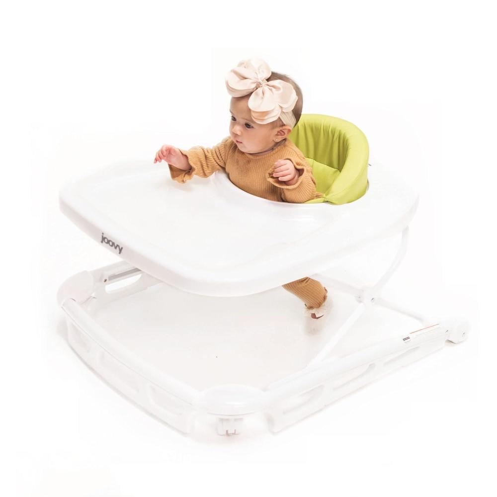 imageJoovy Spoon Baby Walker amp Activity Center Featuring Three Adjustable Heights ExtraLarge Tray and 30 lb Weight Capacity  JPMA Safety Certified GreenieGreenie