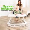 Joovy Spoon Baby Walker & Activity Center Featuring Three Adjustable Heights, Extra-Large Tray, and 30 lb Weight Capacity – JPMA Safety Certified, Greenie(Charcoal)