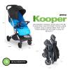 Joovy Kooper Lightweight Baby Stroller Featuring Removable, Swing-Open Tray, Big Wheels, Reclining Seat with Footrest, Extra-Large Retractable Canopy, and Compact Fold (Glacier)(Glacier)