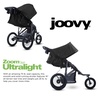 Joovy Zoom360 Ultralight Jogging Stroller, Charcoal | High Child Seat, Shock-Absorbing Suspension, Extra-Large Air-Filled Tires, Parent Organizer, Air Pump, Easy One-Hand Fold(Black)