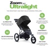 Joovy Zoom360 Ultralight Jogging Stroller, Charcoal | High Child Seat, Shock-Absorbing Suspension, Extra-Large Air-Filled Tires, Parent Organizer, Air Pump, Easy One-Hand Fold(Black)