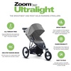 Joovy Zoom360 Ultralight Jogging Stroller, Charcoal | High Child Seat, Shock-Absorbing Suspension, Extra-Large Air-Filled Tires, Parent Organizer, Air Pump, Easy One-Hand Fold(Charcoal)